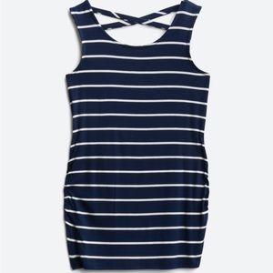 Loveappella Maternity - Cheyenne Maternity cross back knit tank. Navy, size M